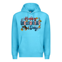 Ocean Blue Happy memorial day 4th of july Premium Hoodie - CowGirlArtShop