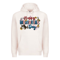 Pale Pink Happy memorial day 4th of july Premium Hoodie - CowGirlArtShop