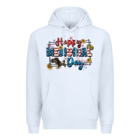 White Happy memorial day 4th of july Premium Hoodie - CowGirlArtShop