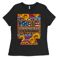 Black proud veteran  12 oz regular can cooler Ladies Tee - Artiststas