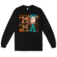 Black Western Fall Cow Mama Long Sleeve Tee - LillyAllenDesigns
