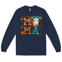 Navy Western Fall Cow Mama Long Sleeve Tee - LillyAllenDesigns