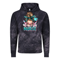 Cloud Black nurse life messy bun Vintage Hoodie - NancyCooperArtShop