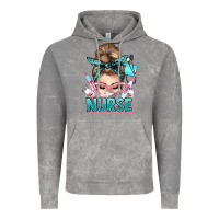 Cloud Rock nurse life messy bun Vintage Hoodie - NancyCooperArtShop