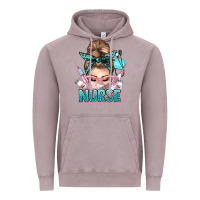 Vintage Zinc nurse life messy bun Vintage Hoodie - NancyCooperArtShop