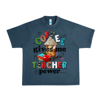 Midnight Navy coffee gives me teacher power Urban Heavy Tee - NancyCooperArtShop