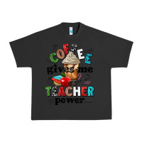 Pigment Black coffee gives me teacher power Urban Heavy Tee - NancyCooperArtShop