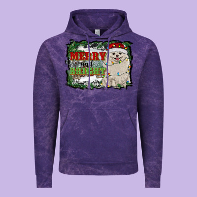 Merry And Bright Pomeranian Vintage Hoodie Designed By Ranaportraitstore