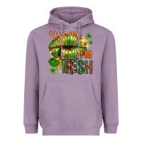 Lavender St. Patrick's Kiss me I'm Irish with lip Heavyweight Hoodie - HowdyJamesFarm