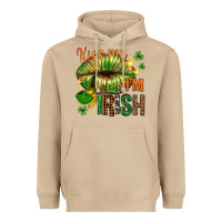 Mushroom St. Patrick's Kiss me I'm Irish with lip Heavyweight Hoodie - HowdyJamesFarm