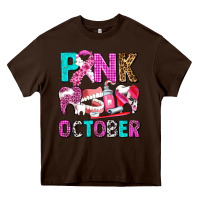 Chocolate Brown pink october Heavy Core Tee - AdoDesignShop