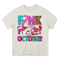 Cream pink october Heavy Core Tee - AdoDesignShop