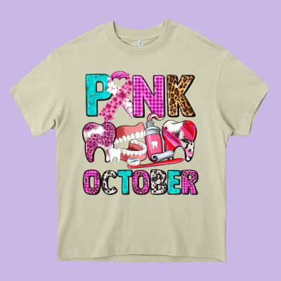 Pink October Heavy Core Tee Designed By Adodesignshop