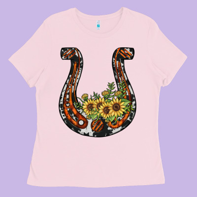 Horseshoe Sunflower Ladies Tee Designed By Jahusdesignshop