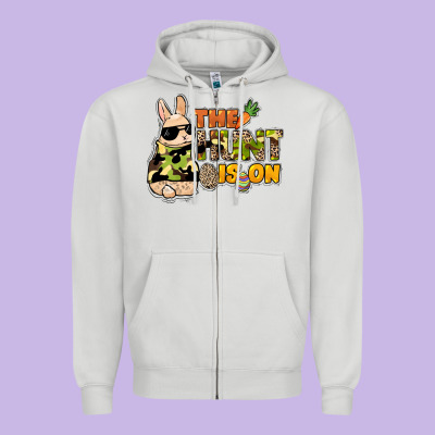 The Hunt Is On Easter Day Zipper Hoodie Designed By Howdyjamesfarm