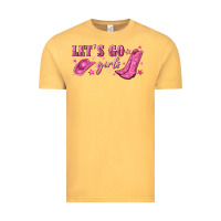 Vintage Mustard lets go girls Vintage Tee - NancyCooperArtShop