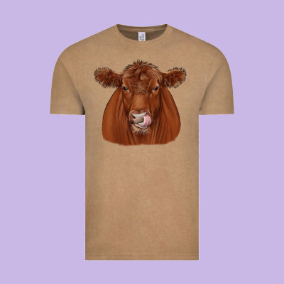 Red Angus Vintage Tee Designed By Jahusdesignshop