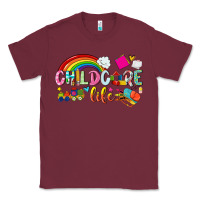 Burgundy childcare life Classic Tee - NancyCooperArtShop