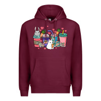 Burgundy Easter Day coffee drink Premium Hoodie - HowdyJamesFarm