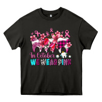 Asphalt in october we wear pink cancer ribbon with teeth Heavy Core Tee - AdoDesignShop
