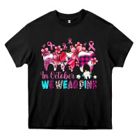 Black in october we wear pink cancer ribbon with teeth Heavy Core Tee - AdoDesignShop