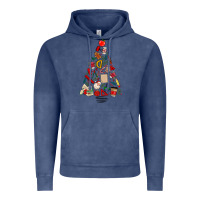 Vintage Denim teacher christmas tree Vintage Hoodie - MaliasSmallBusiness