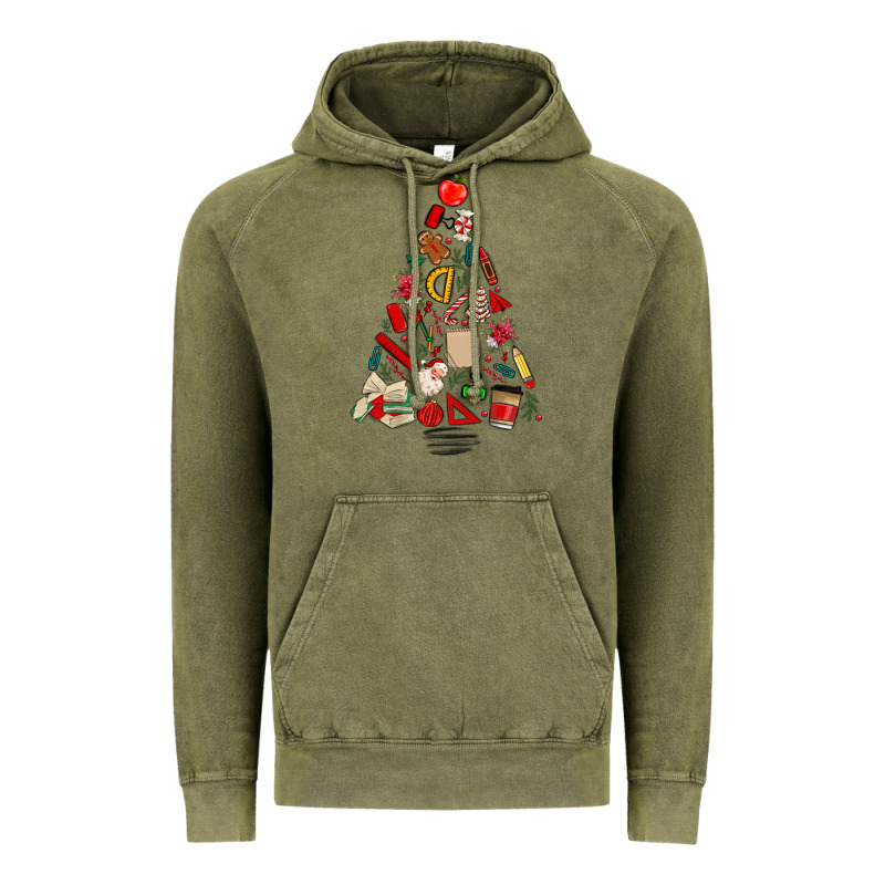 Teacher Christmas Tree Vintage Hoodie by MaliasSmallBusiness | Teevron