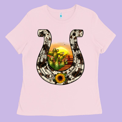 Horseshoe Sunset Ladies Tee Designed By Jahusdesignshop
