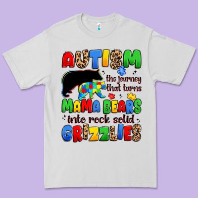 Autism The Journey That Turns Mama Bears Premium Tee Designed By Jahusdesignshop