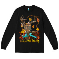 Black Fall Breeze And Autumn Leaves Deer Long Sleeve Tee - LillyAllenDesigns