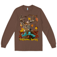 Chestnut Fall Breeze And Autumn Leaves Deer Long Sleeve Tee - LillyAllenDesigns