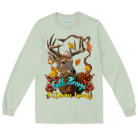 Matcha Fall Breeze And Autumn Leaves Deer Long Sleeve Tee - LillyAllenDesigns