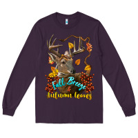 Plum Fall Breeze And Autumn Leaves Deer Long Sleeve Tee - LillyAllenDesigns