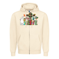Sandshell He is alive Easter Day Zipper Hoodie - HowdyJamesFarm