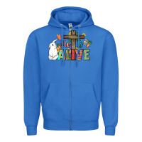 True Royal He is alive Easter Day Zipper Hoodie - HowdyJamesFarm
