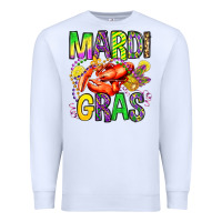 White mardi gras crawfish olivia Premium Sweatshirt - OliviaCreatesArt