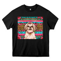 Black shih tzu floral tumbler Heavy Core Tee - Artiststas