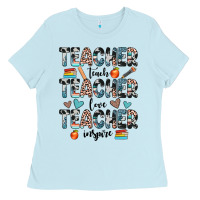 Baby Blue teacher teach love inspire Ladies Tee - JahusDesignShop