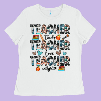 Teacher Teach Love Inspire Ladies Tee Designed By Jahusdesignshop