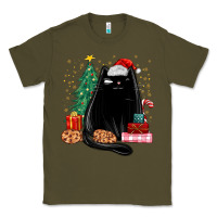 Army Green christmas black cat Classic Tee - MaliasSmallBusiness