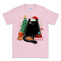 Bubblegum Pink christmas black cat Classic Tee - MaliasSmallBusiness
