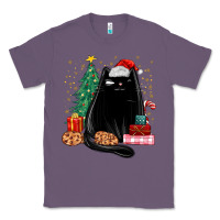 Lavender christmas black cat Classic Tee - MaliasSmallBusiness