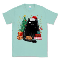 Seafoam christmas black cat Classic Tee - MaliasSmallBusiness