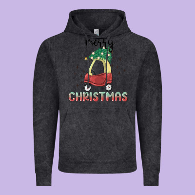 Merry Christmas Kids Car Vintage Hoodie Designed By Maliassmallbusiness