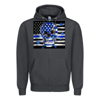 Smoke police flag patriotic skull Zipper Hoodie - TumblerDesignByShophia