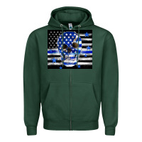 Sports Green police flag patriotic skull Zipper Hoodie - TumblerDesignByShophia