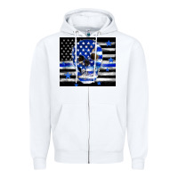 White police flag patriotic skull Zipper Hoodie - TumblerDesignByShophia