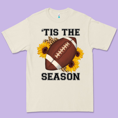 Tis The Season Football Sunflower Premium Tee Designed By Adodesignshop