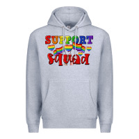 Heather Grey Support squad pride Premium Hoodie - CowGirlArtShop