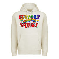 Oatmeal Heather Support squad pride Premium Hoodie - CowGirlArtShop